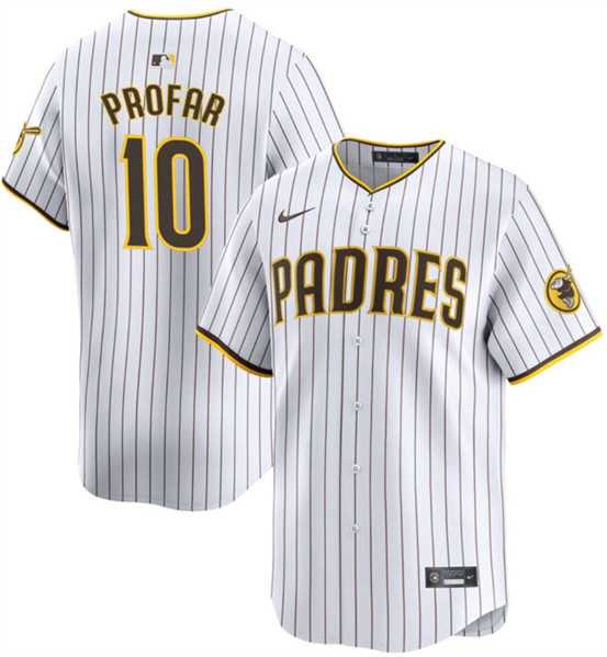 Men%27s San Diego Padres #10 Jurickson Profar White 2024 Home Limited Baseball Stitched Jersey Dzhi